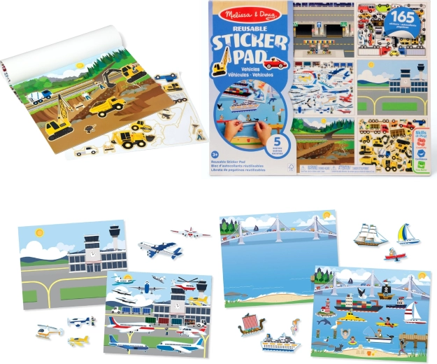 Melissa & Doug opakovane použiteľné nálepky Vozidlá