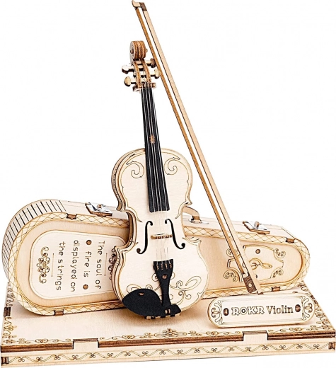 Drevené 3D puzzle viola – dekoratívny model
