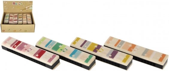 Drevená fúkacia harmonika pre deti 13 cm