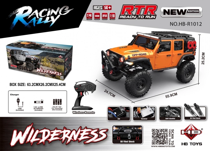 Auto na diaľkové ovládanie WILDERNESS RTR 1:10 oranžové