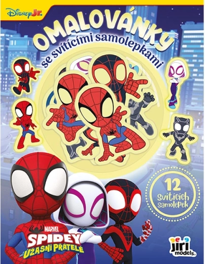 Omaľovánky so svietiacimi nálepkami Spidey