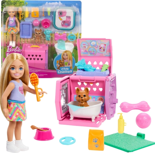 Barbie Club Chelsea starostlivosť o psíka s bábikou a doplnkami