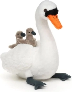 Plyšová labuť s mláďatami 25 cm Eco-friendly