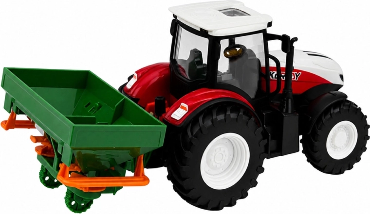 Realistický traktor so sejacím strojom
