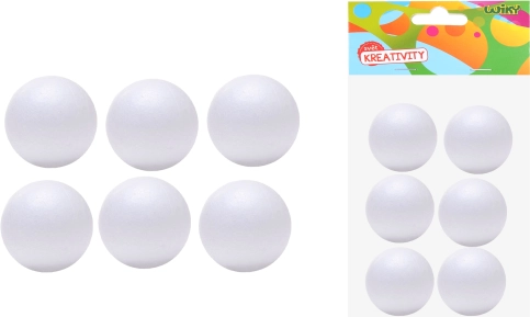 Dekoračné polystyrénové gule 3 cm, 6 ks