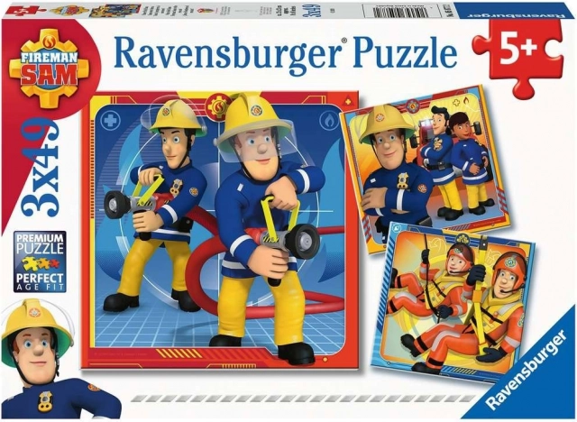 Ravensburger puzzle Požiarnik Sam na záchrane 3x49 dielikov