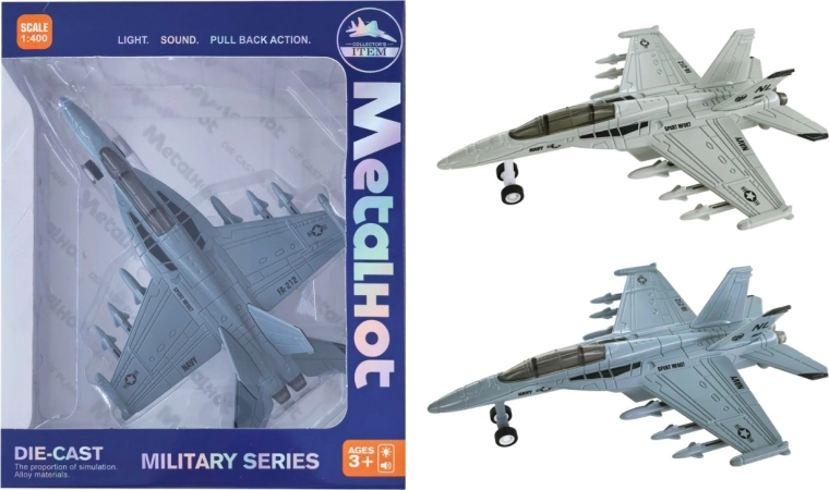 Kovový model stíhačky F/A-18 Hornet 1:400 so zvukom a svetlom