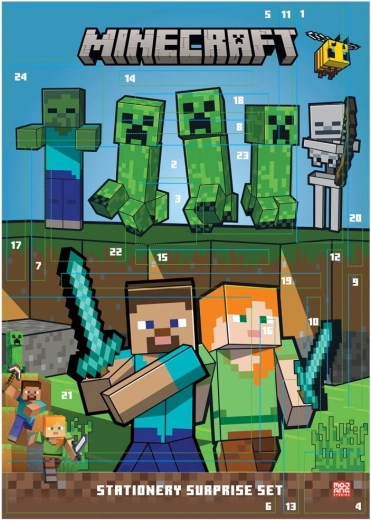 Minecraft adventný kalendár s papiernickými potrebami