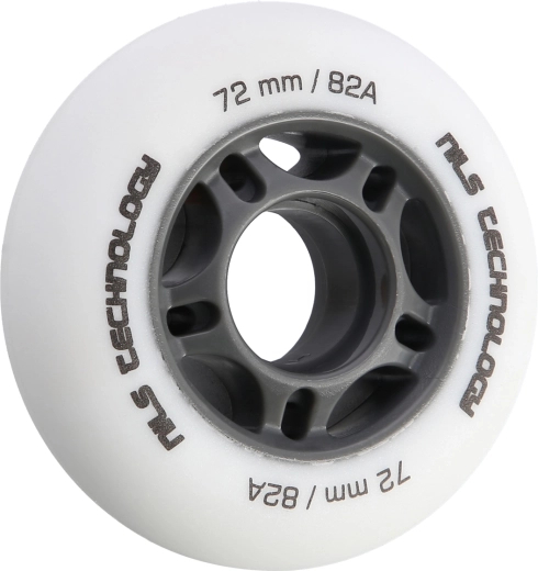 Matné kolieska na inline korčule NILS Extreme 72 mm 82A, biela, sada 4 ks