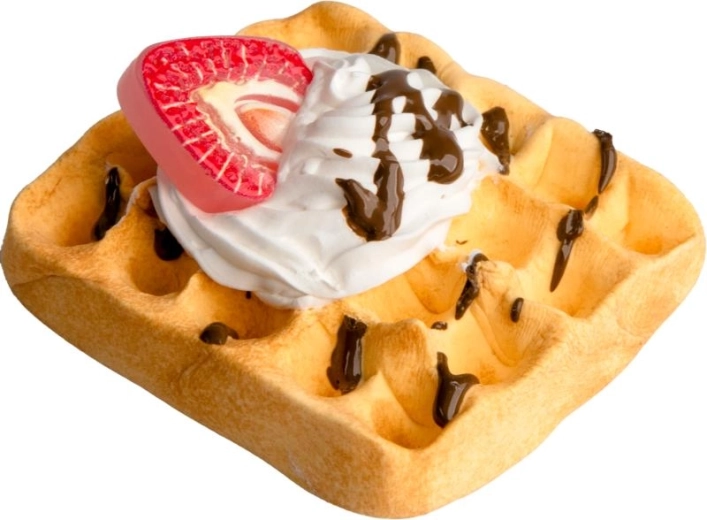 Modelujte realistické wafle s krémom a jahodami