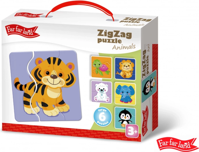 Puzzle ZigZag Zvieratká Far Far Land 6 Obrázkov