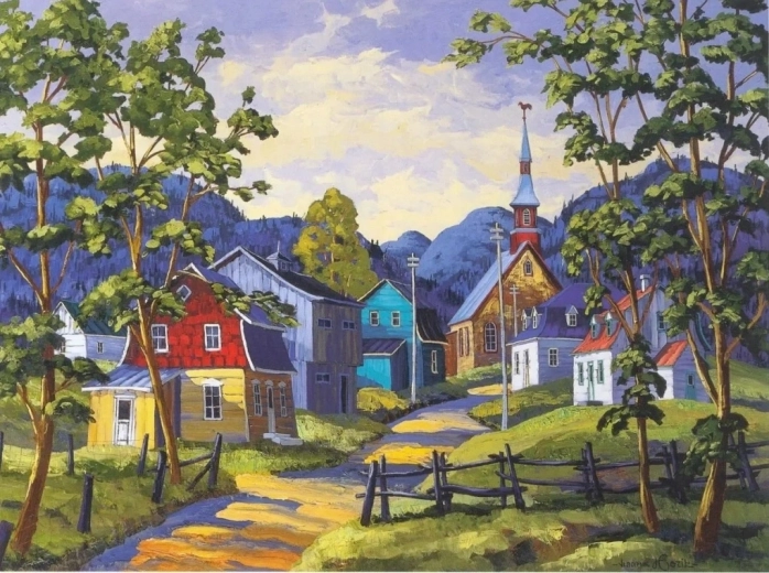 Norimpex diamantové maľovanie farebné mesto v horách 30 × 40 cm