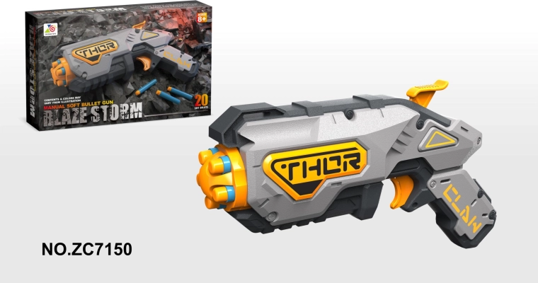 Detská hračka blaster Blaze Storm sivý + 20 bezpečných projektilov