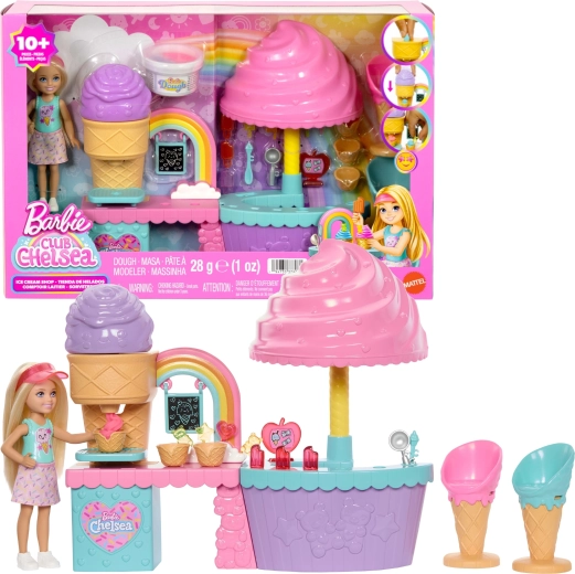 Barbie Club Chelsea zmrzlináreň s bábikou a modelínou