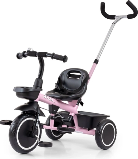 Detská trojkolka s vodiacou tyčou MILLY MALLY Axel pink