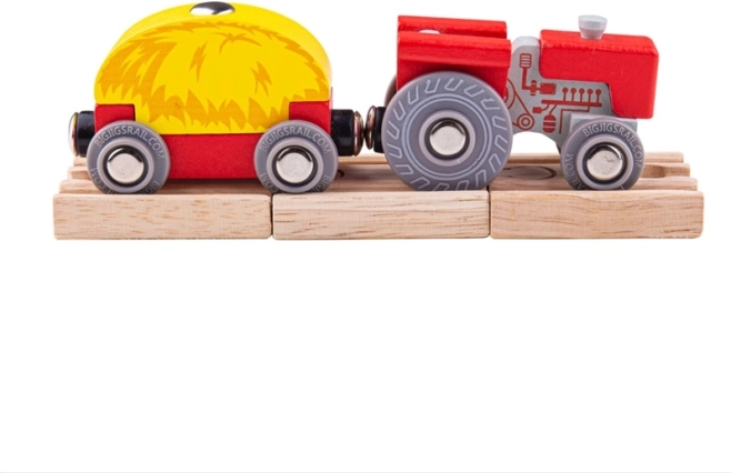 Bigjigs Rail červený traktor s valníkom
