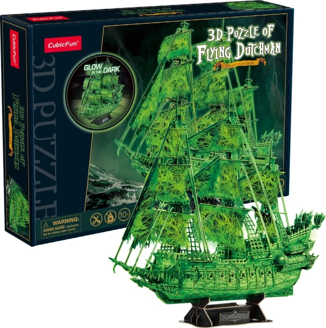 CubicFun 3D puzzle plachetnica Bludný Holanďan svietiaca v tme