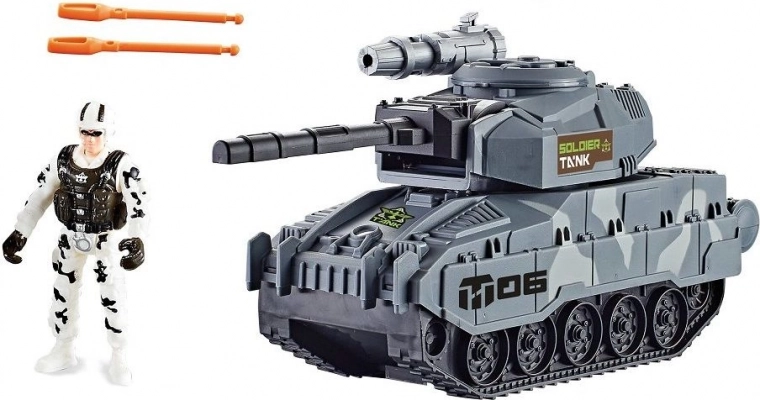Tank s Vojenskou Figúrkou a Funkčným Delostrelectvom