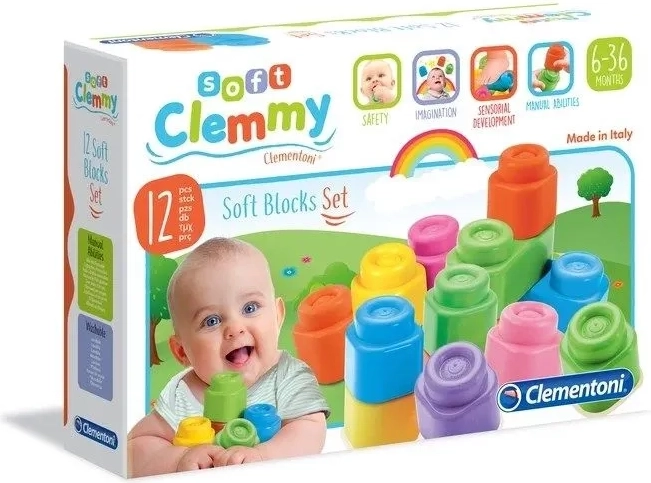 Clementoni Soft Clemmy súprava 12 mäkkých kociek