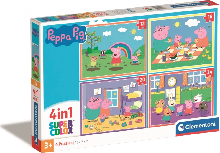 Clementoni Puzzle Prasiatko Peppa 4v1