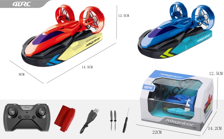 RC vznášadlo 2v1 na diaľkové ovládanie 14,2 cm - modré