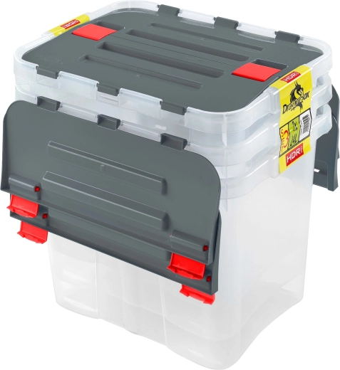 Heidrun plastové úložné boxy s vekom Dragon 24 l (3 ks)