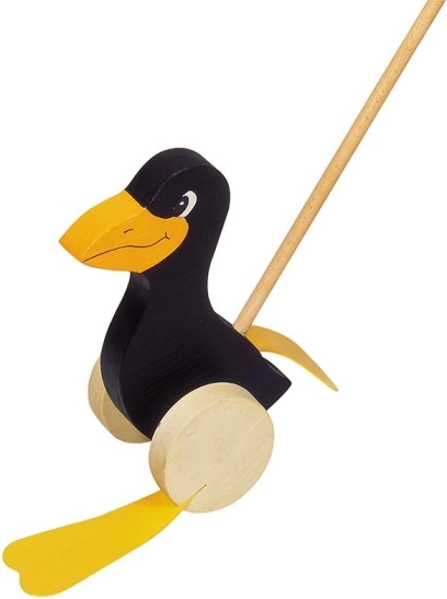 Drevená hračka Havran na tyči