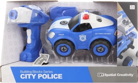 Skrutkovacie policajné auto s diaľkovým ovládaním a vŕtačkou