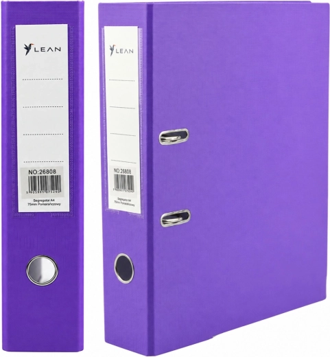 Fialový zakladač na dokumenty A4 80 mm s pákovým mechanizmom