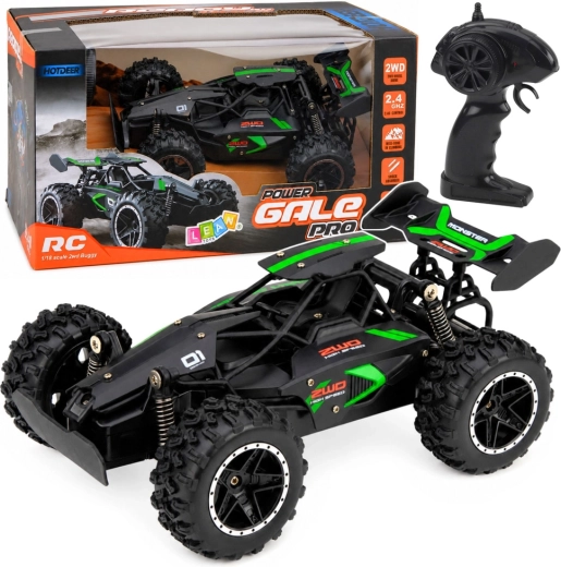 Terénne RC auto 1:18, 2,4 GHz, čierno-zelené, až 15 km/h