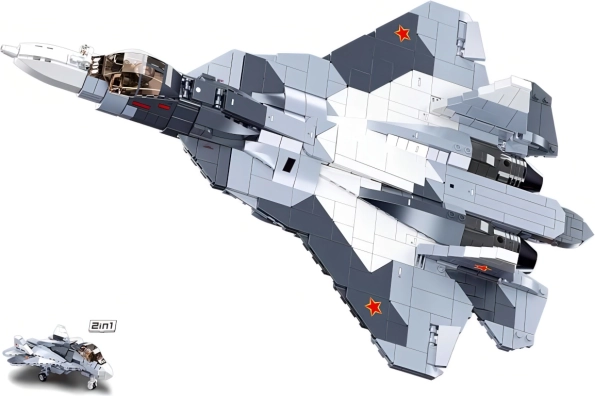Sluban Model Bricks prúdový stíhací lietadlo SU-57 2 v 1 stavebnica