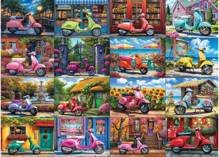 EUROGRAPHICS puzzle 16 skútrov, 1000 dielikov