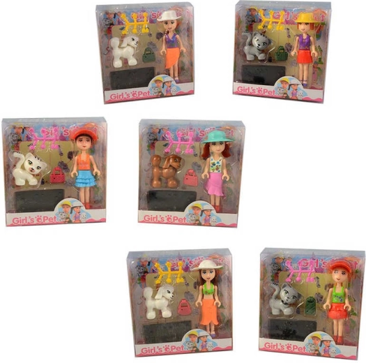 Mini herný set s bábikou a maznáčikom 12 cm - 1 kus