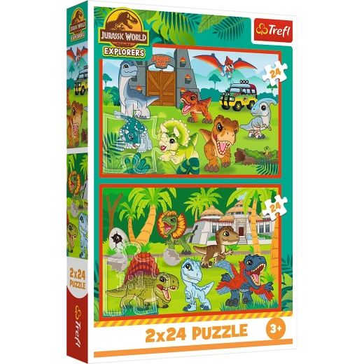 Puzzle 2x24 Malí dinosauri Universal Jurassic World Trefl