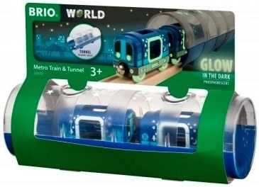 Svietiace metro Brio s tunelom