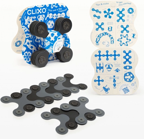 Clixo designer black & grey – magnetická stavebnica 9 ks