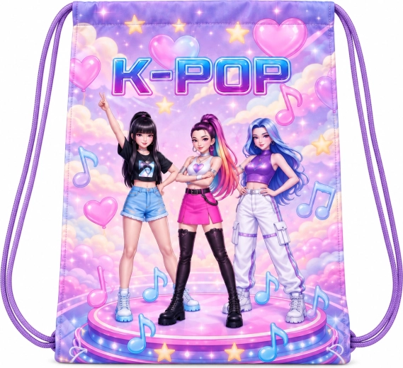 Vrecko na prezuvky K-Pop Demon Hunters fialové