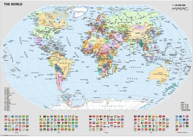 Politická mapa sveta Ravensburger puzzle 1000 dielikov