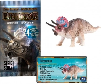Figúrka dinosaurus DINOTIME plastová, mix druhov, vrecúško 8 × 15 cm
