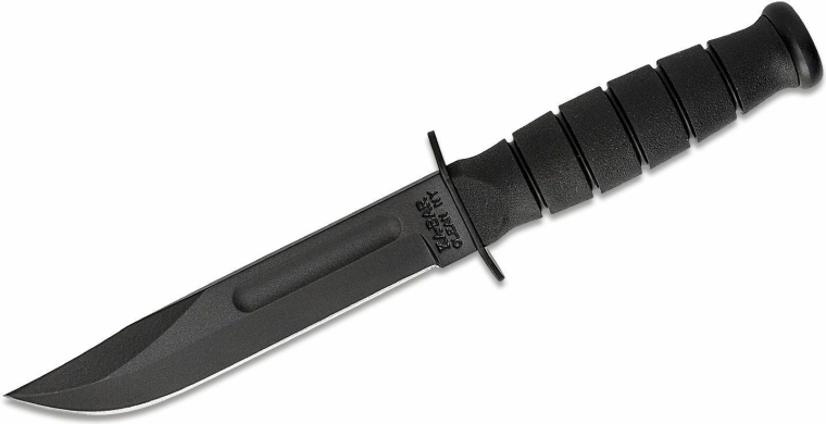 KA-BAR Krátky čierny taktický nôž s pevnou čepeľou