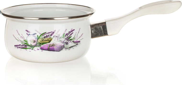 Smaltovaný rendlík Lavender 14 cm s dlhou rukoväťou 0,65 l