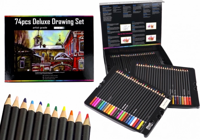 Súprava na kreslenie v magnetickom boxe, 74 dielov