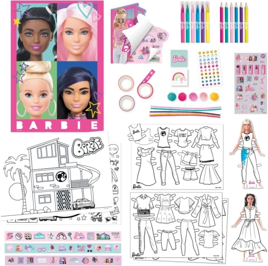 Barbie dizajn na vyfarbovanie a dekorovanie
