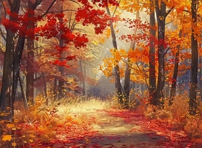 Norimpex maľovanie podľa čísel Farebná jeseň v lese 40 × 50 cm