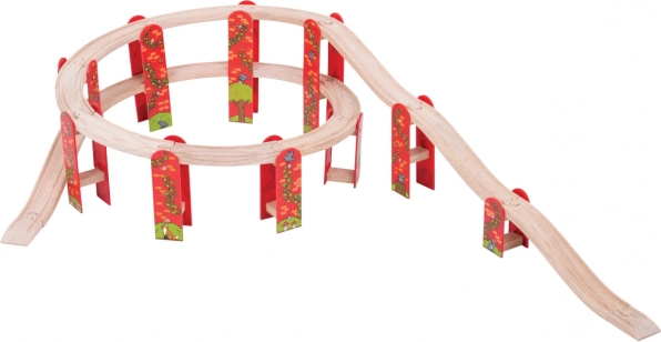 Bigjigs Rail viacúrovňová drevená koľajová stavebnica