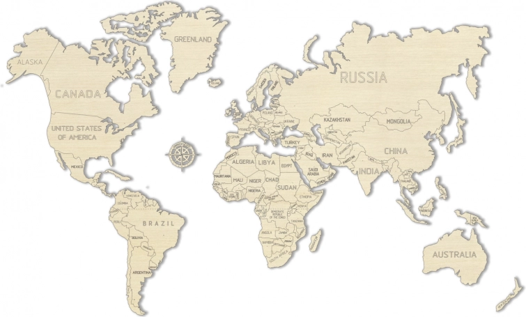 Drevená mapa sveta WOODEN CITY veľká