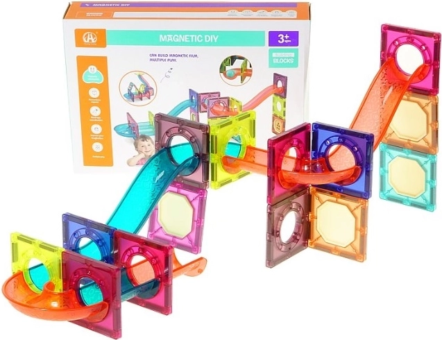 Magnetic DIY magnetická stavebnica – guľôčková dráha 37 dielov