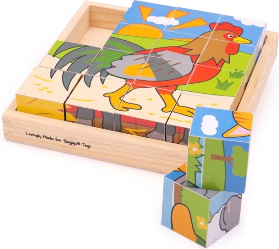 BIGJIGS TOYS obrázkové kocky farma