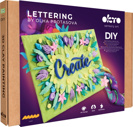 OKTO Lettering výtvarný set na maľovanie hmotou Create 30 × 40 cm