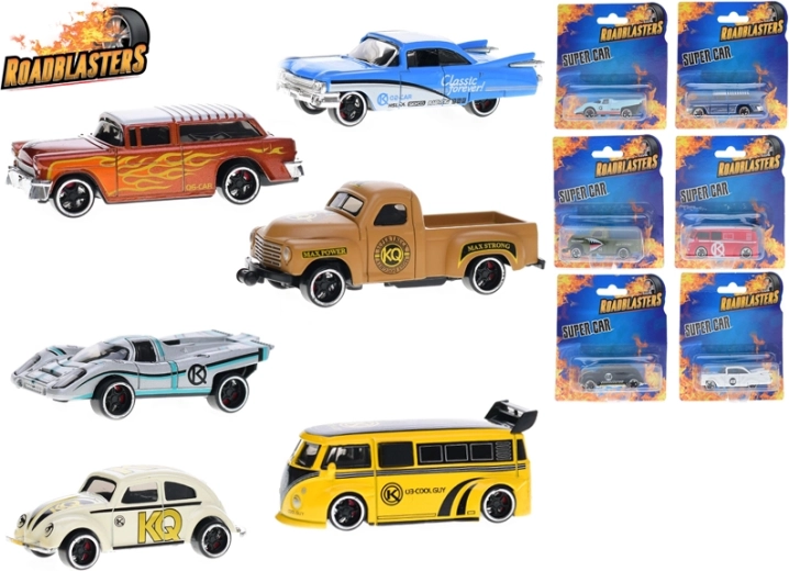 Kovové športové autíčko ROADBLASTERS 7 cm s voľnobehom